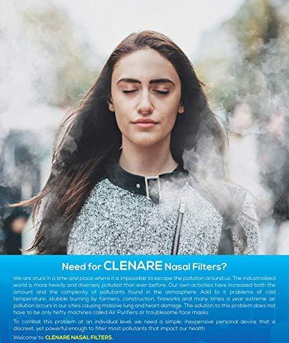 Clenare CLENARE Invisible Nasal Filter Body with Pre-installed Filters, Washable and Reusable Pollution Filter Nose Mask (Pack of 1 - Large Slotted)