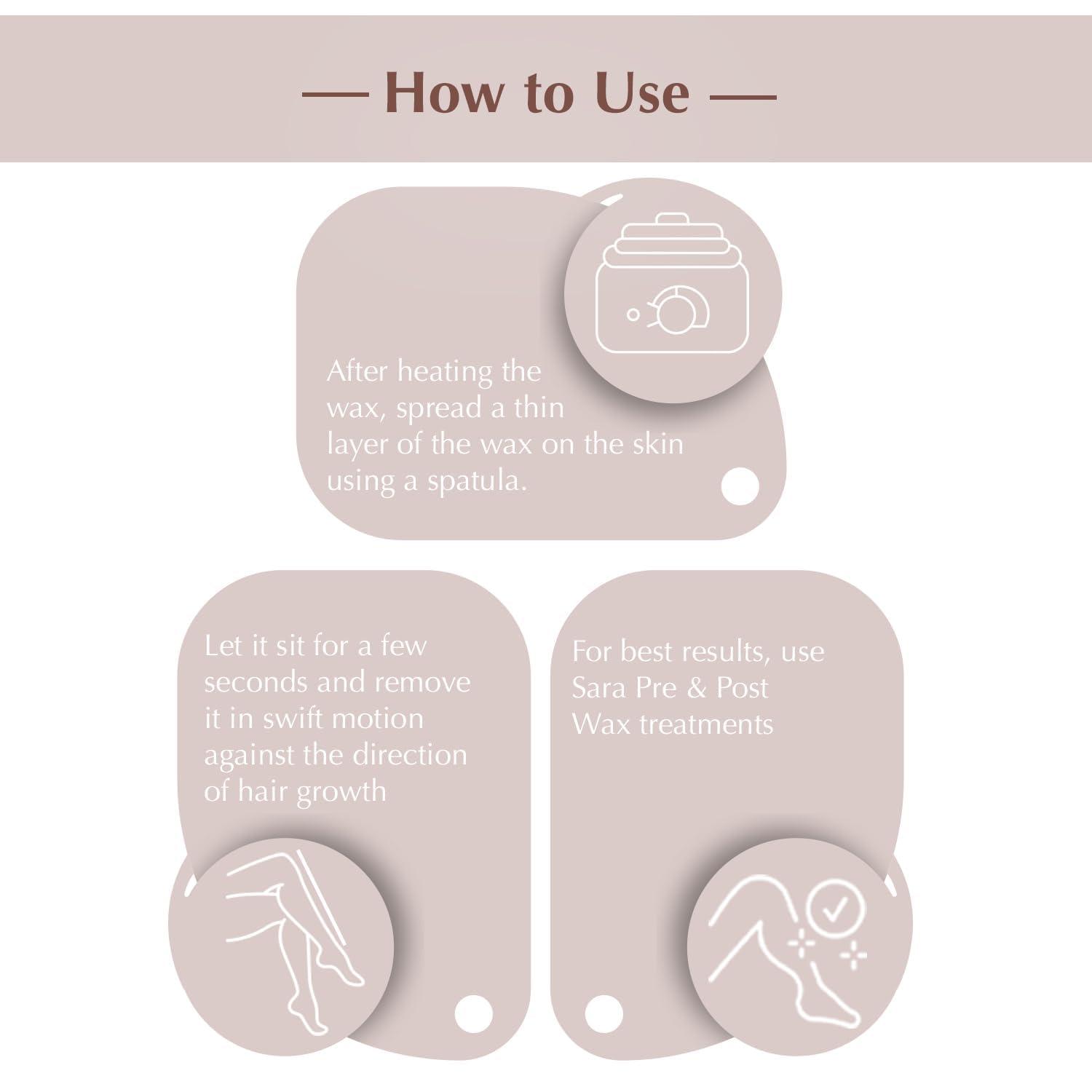 SARA SOUL OF BEAUTY SARA Brazilian Peel off White Chocolate Wax For Face, Under Arms & Intimate Hair Removal, (500)g
