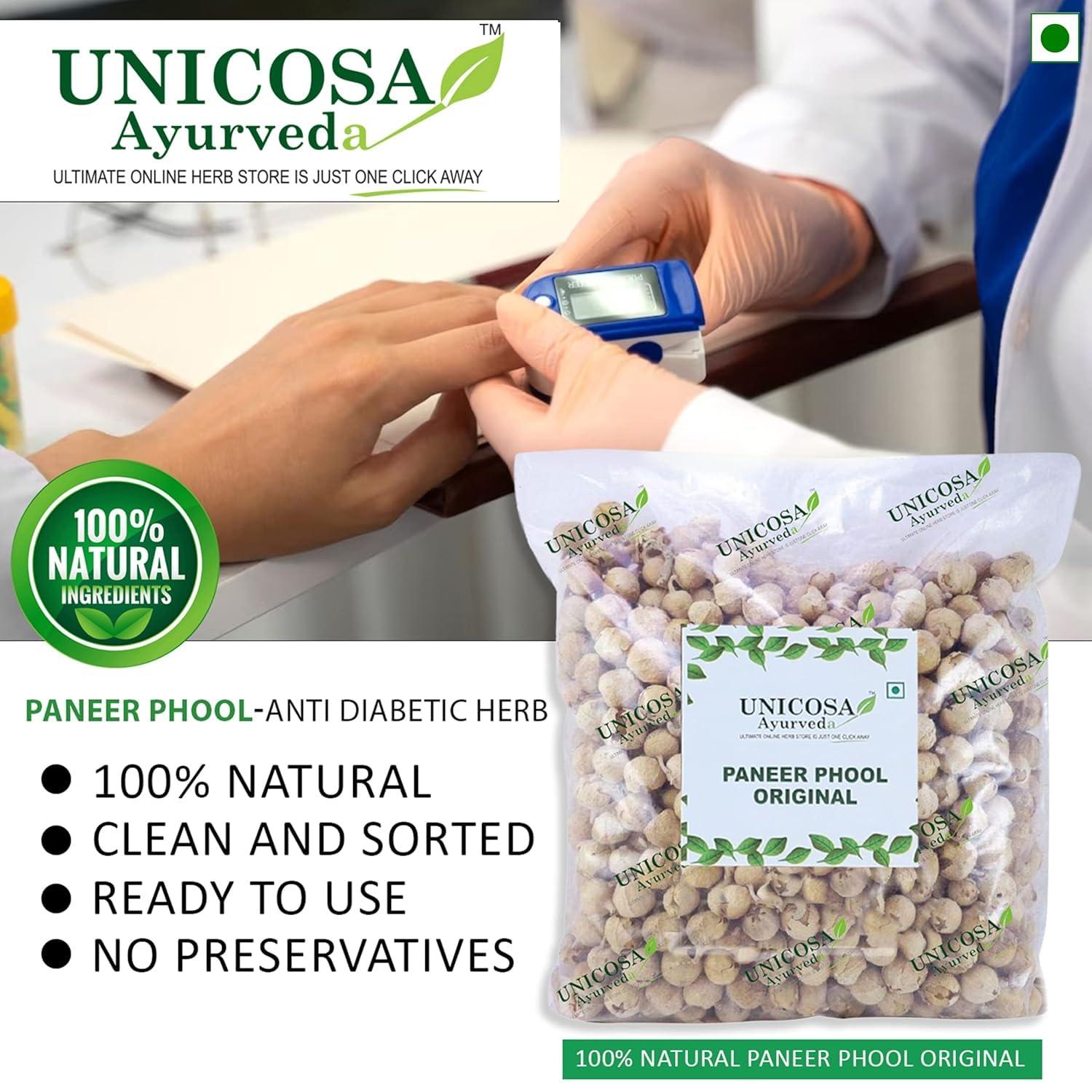 UNICOSA Ayurveda UNICOSA Ayurveda Natural Paneer Phool Herb for Diabetes 800gm | Paneer Doda | Withania Coagulans | Paneer Dodi