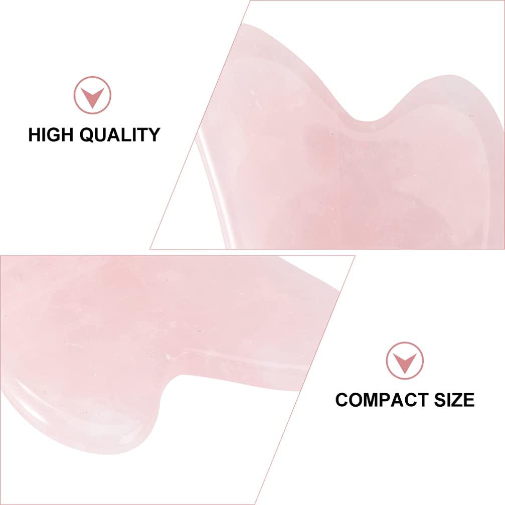 HEALLILY HEALLILY 2Pcs Guasha Massage Plate Natural Jade Stone Scraping Tool for SPA Therapy Acupuncture Trigger Point (Pink and Green)