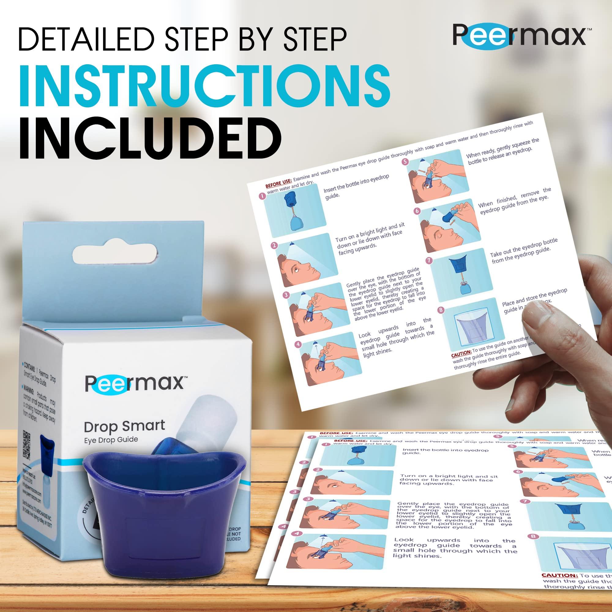 Peermax Peermax Drop Smart Eye Drop Guide FDA Registered | Dispenser Aids for Eyedrop | Eye Dropper Cup for Most Eyes Drops Medicine Bottle | Auto Eyedropper Helper Devices for Elderly Applicator Holder (1)