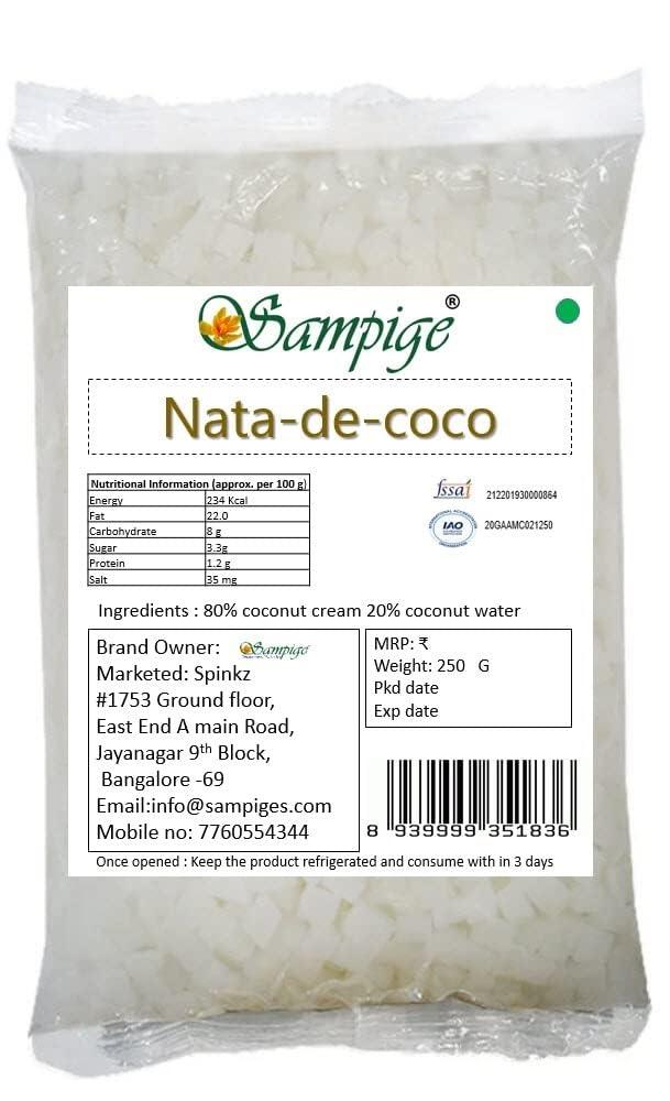 Sampige Sampige Nata de coco | Nata de coconut jelly | Coconut Jelly - 5mm | 250 Gram |