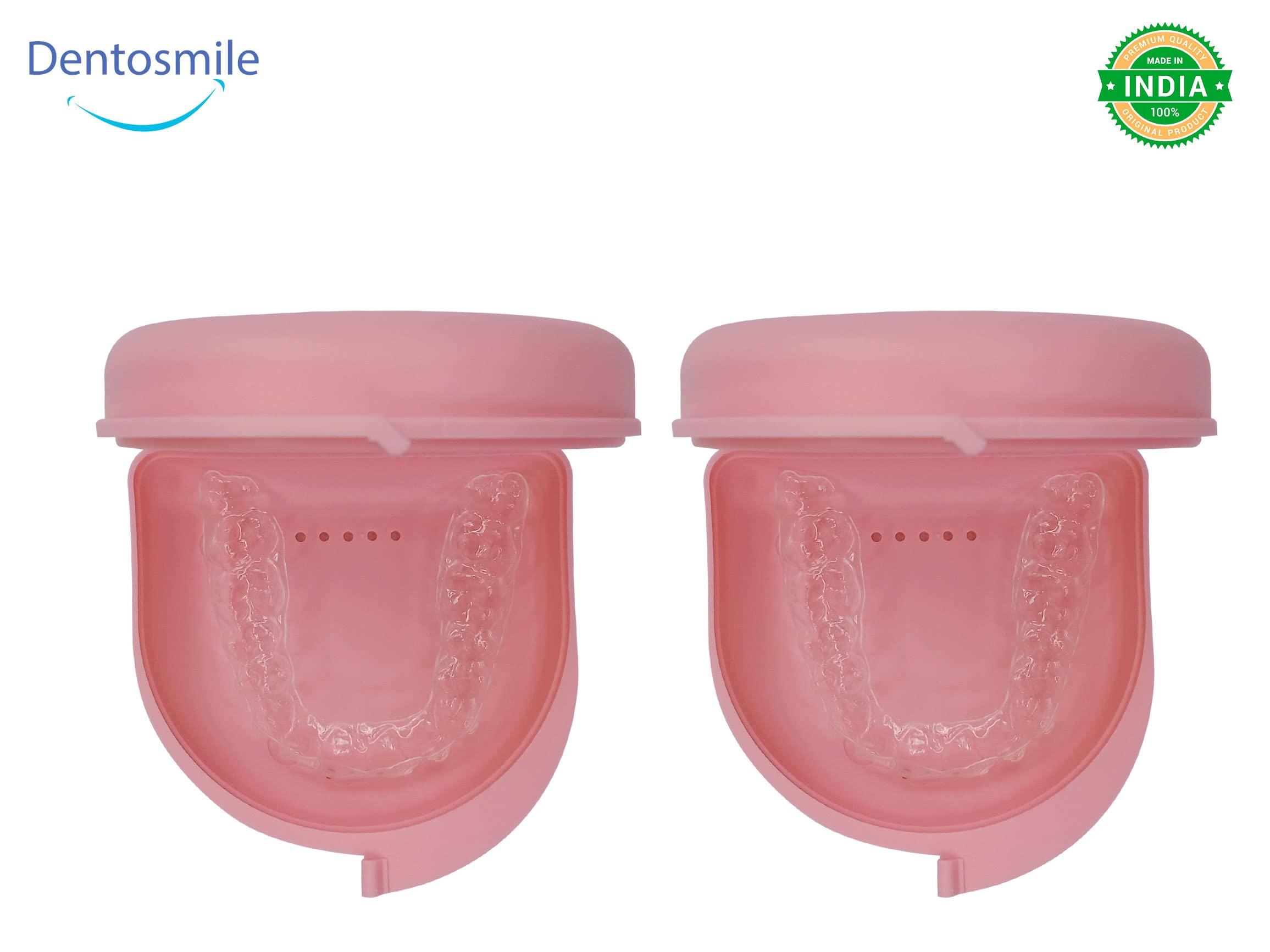 Dentosmile Dentosmile Dental Orthodontic Retainer/Aligner Case/Box/Mouth Guard and Denture Storage in Pink Colour (3)