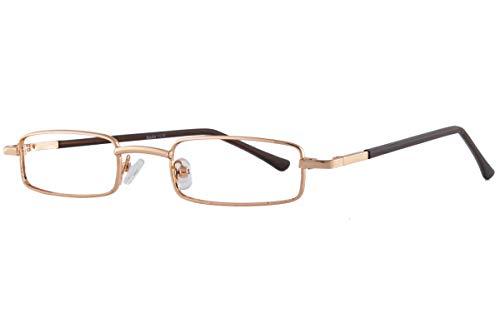 Visions India VisionsIndia Unisex Rectangle Full Frame Power Reading Glasses (+1.25, Gold, Siz-PC)