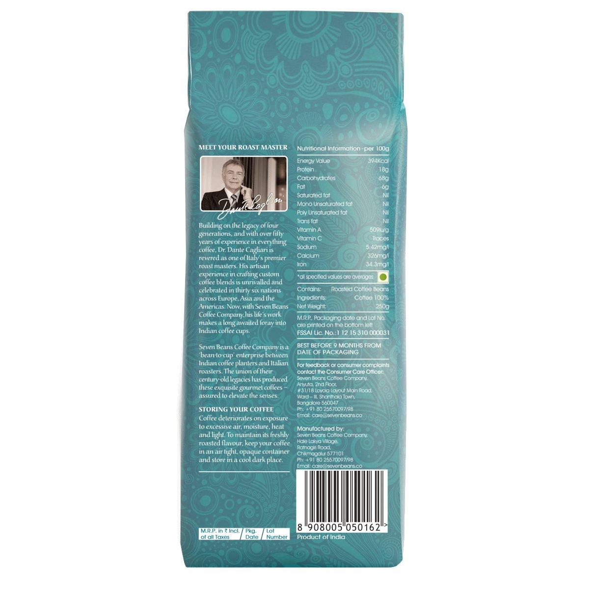 Seven Beans Coffee Company Seven Beans Coffee Company's "Eka" Medium-Dark Roast|Single Origin|Gourmet Indian Coffee - 250 g (AeroPress Grind)