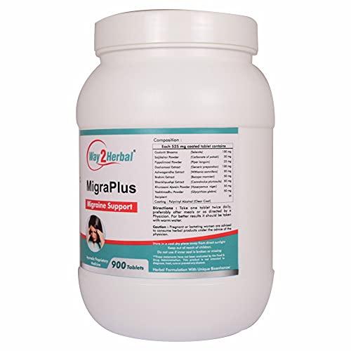 Way2Herbal Way2Herbal Migra Plus Migraine Support Tablets (900 Count Pack Of 1)