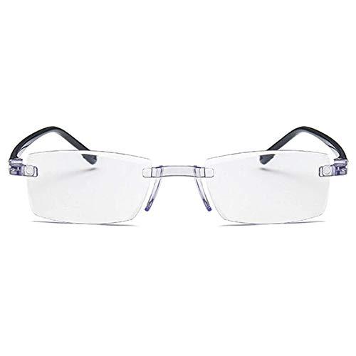 AUGEN AUGEN Blue Block Rimless Reading Glasses Black Clear Unisex Free Size Power (+4.00, Pack of 3)