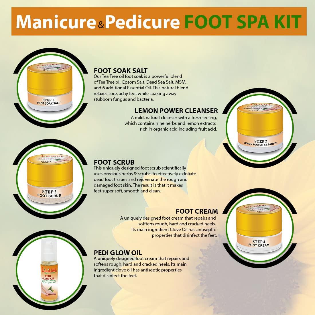 Lilium Lilium Manicure & Pedicure Foot Spa Kit for Soften The Skin, Repair Cracks & Removed Dead Skin, 450g