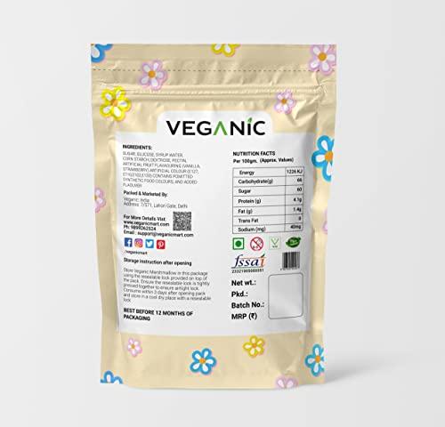 Veganic Veganic Marshmallows Pure Veg (80 Pieces) Flower Shape Strawberry Vanilla Flavour Rainbow Marshmallow Candy Soft And Tasty Candy Perfect For Kids Adults - 160gm