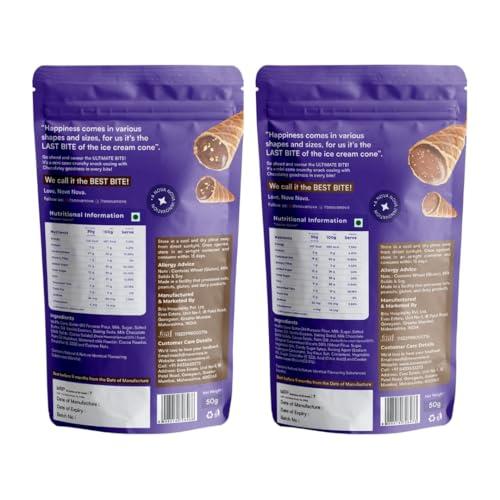 NOVANOVA NOVANOVA Best Bite Choco Filled Cones | Choco Hazelnut & Cookie Buttercream - Assorted Pack Of 2| 100% Eggless | No Added Preservatives (100 Gram)