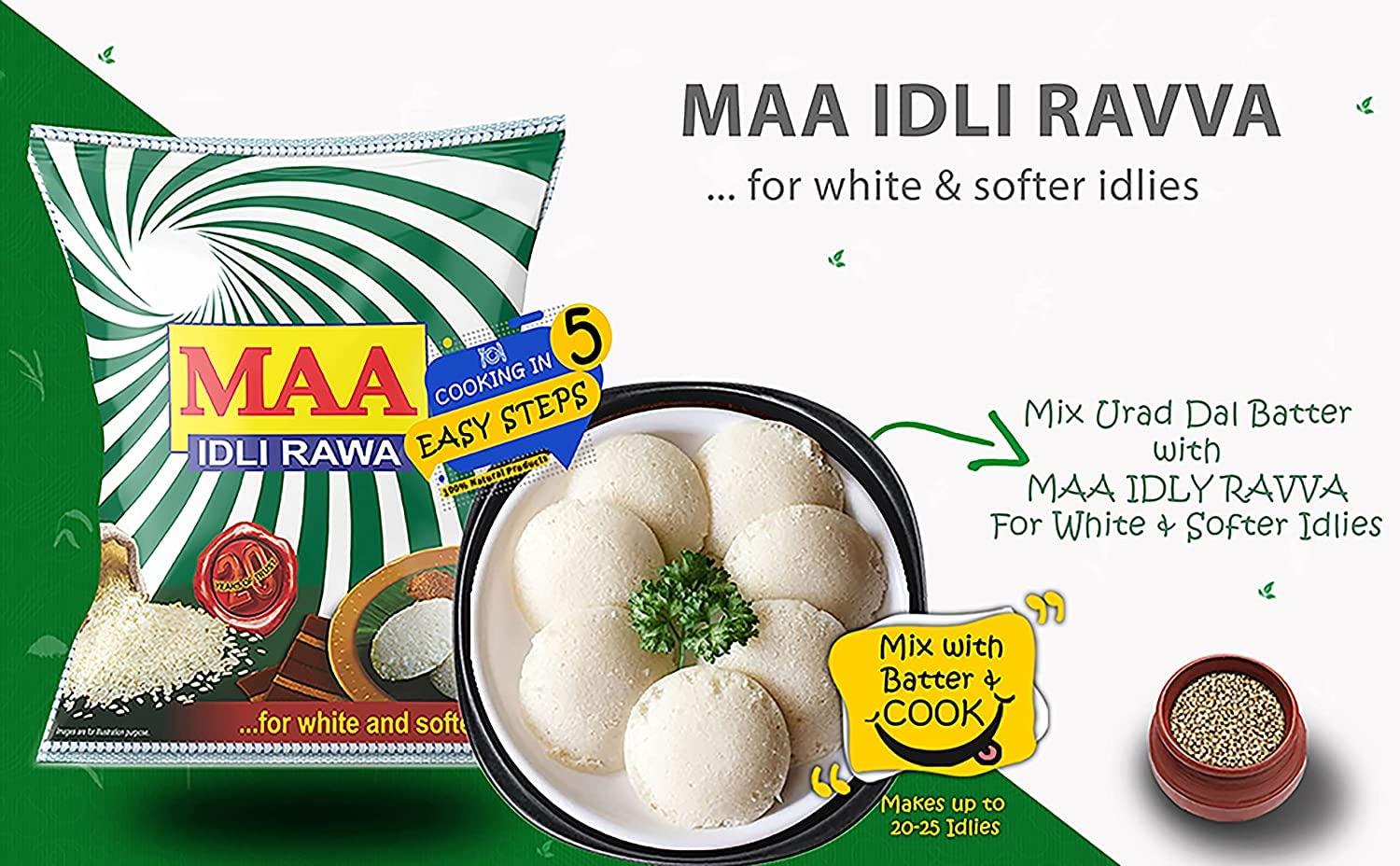 MAA MAA Combo of Multi Grain Plus Idly Rawa, Idly Rawa & Rice Rawa Each 1Kg