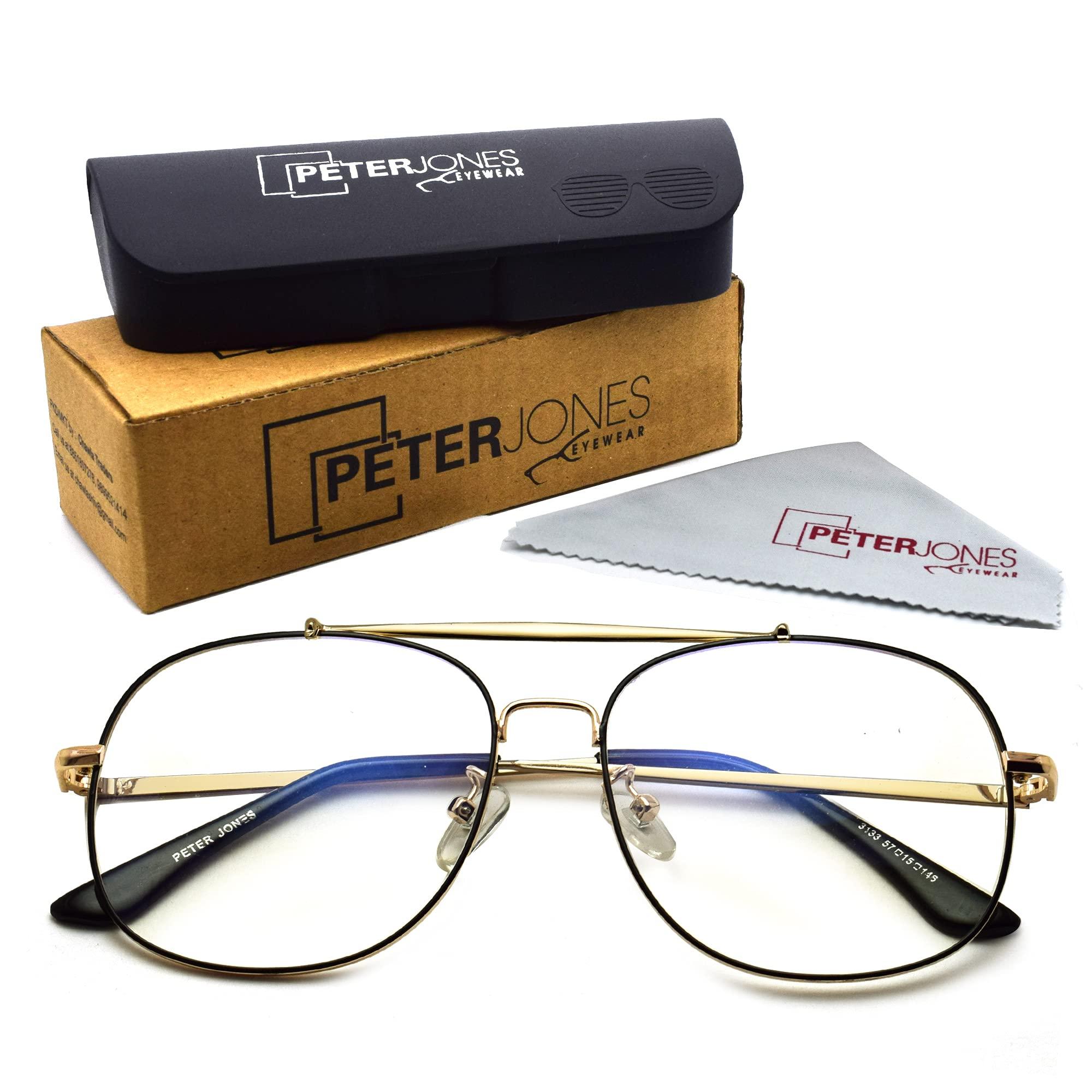 Peter Jones Peter Jones Square Medium Computer Glasses for Men Women with Zero Power Blue Light Blocking Lenses (SIZE MEDIUM) AG231