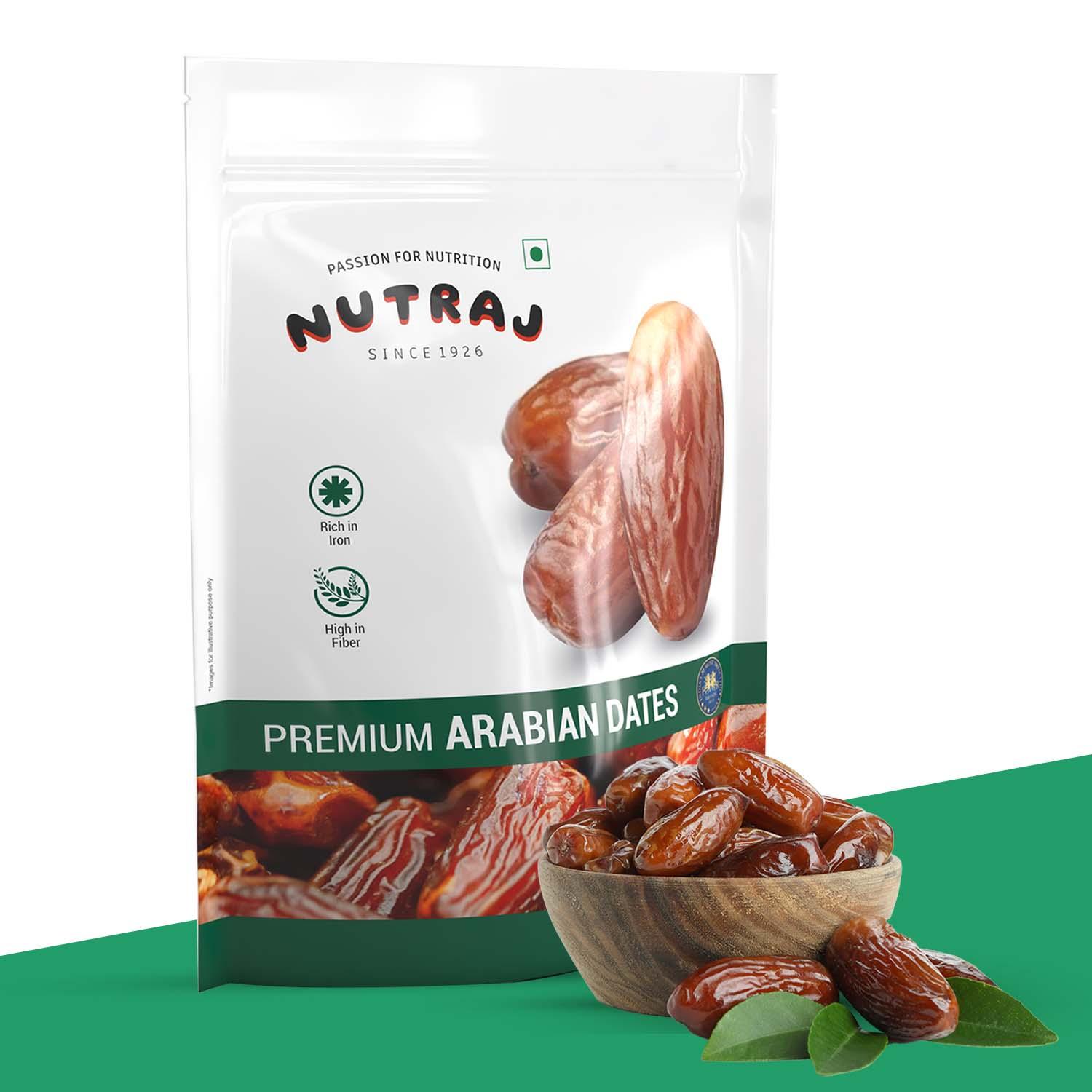 Nutraj Nutraj Arabian Dates 500g and Cashew Nuts W320 250g - 750g Combo Pack | Kaju | Khajoor | No Added Sugar | Dried Fruits | Nutritious, Delicious & Crunchy Kaju