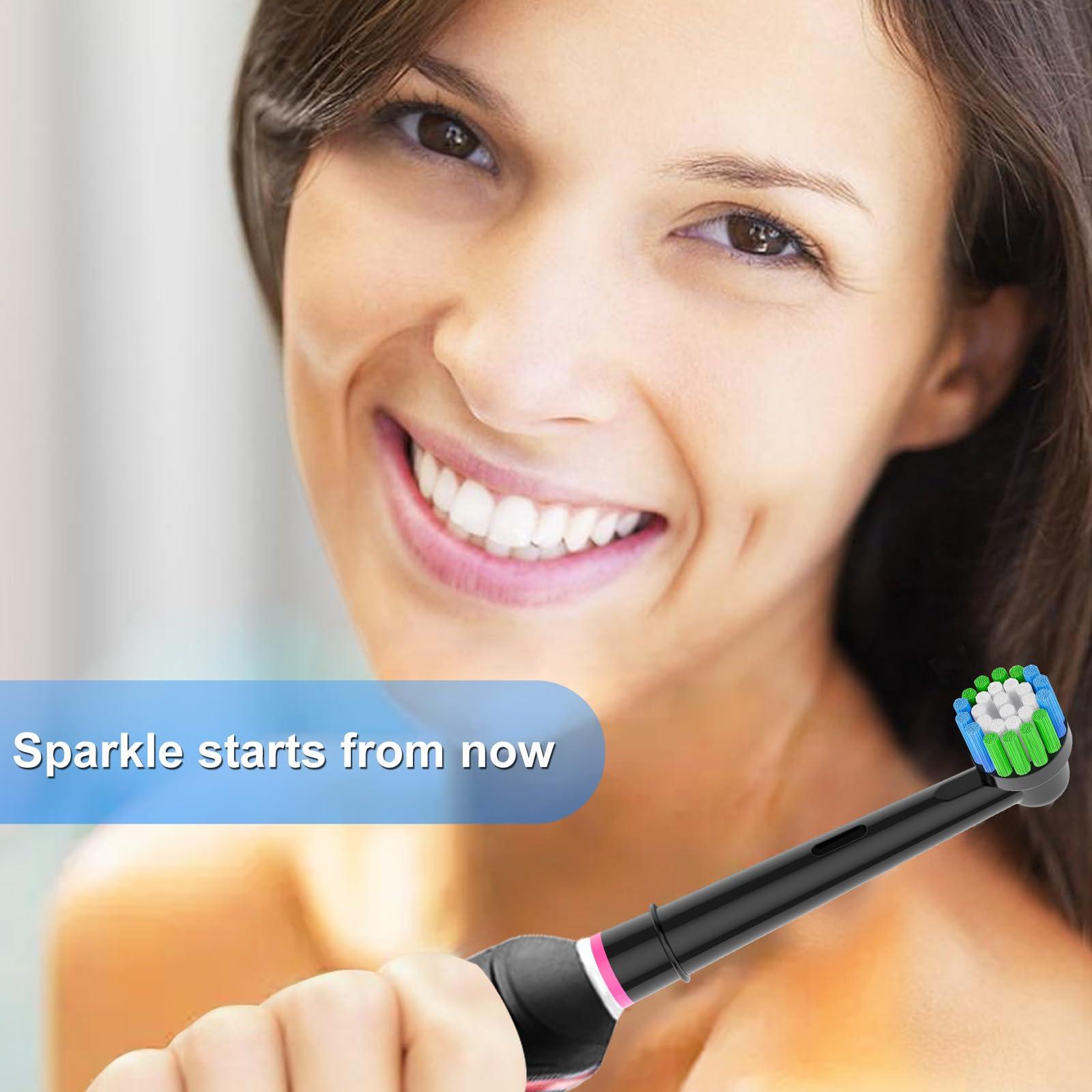 Betterchoi Betterchoi 18 Pack Precision Replacement Brush Heads Compatible for Braun Oral B Electric Toothbrush. 9pcs White and 9 pcs Black.