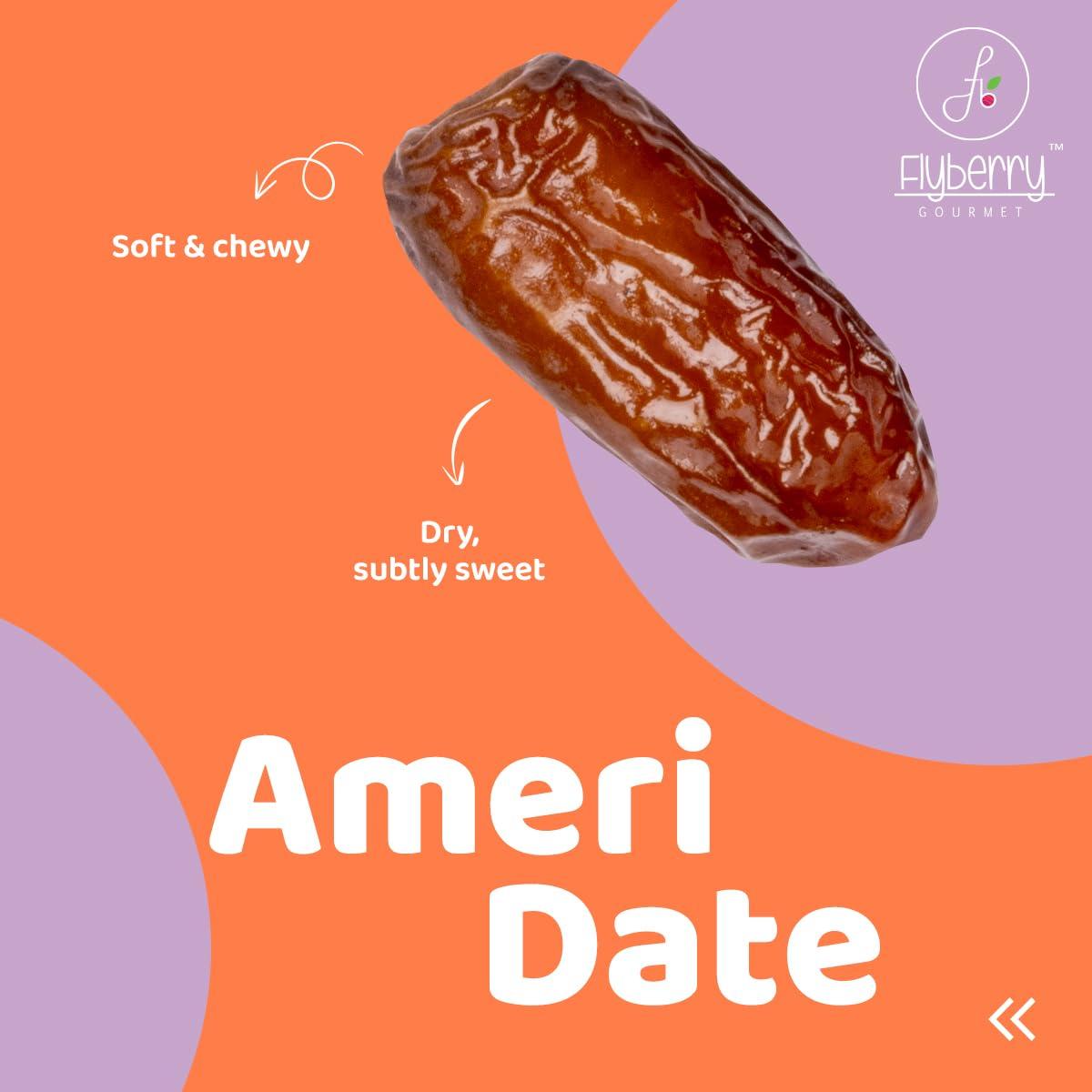 Flyberry Gourmet Flyberry Gourmet Ameri Dates (Khajoor/Khajur) 800g | 100% Natural | Rich in Calcium, Iron and Potassium | Instant Energy