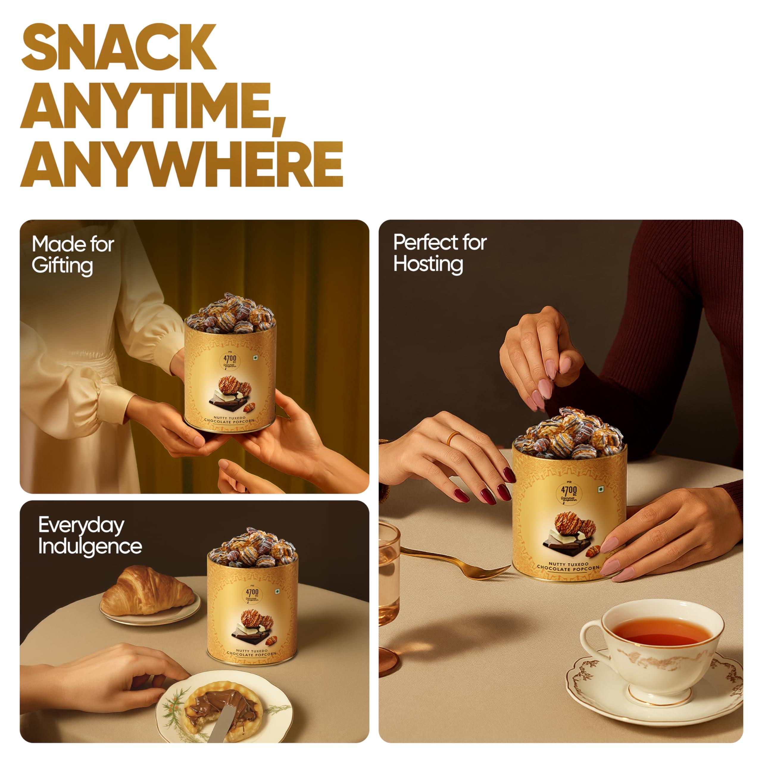 4700BC 4700BC Gourmet Popcorn, Nutty Tuxedo Chocolate, Tin, 375g