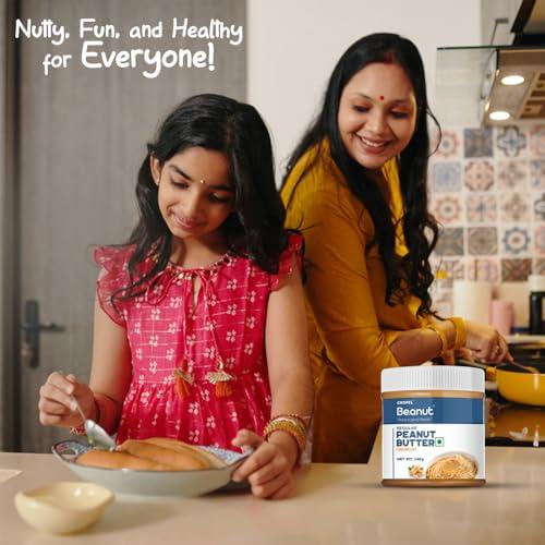 Beanut Beanut Peanut Butter Crunchy is a Smart Choice From Real Roasted Pressed Protein, Non GMO, Gluten Free, Vegan And Cholesterol Free Gym, Exercise Daily Energetic-(340g - Pack of 1)