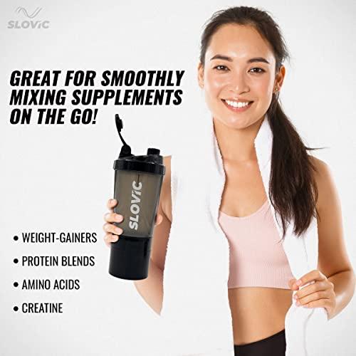 SLOVIC SLOVIC Shakers for Protein Shake, Plastic Free Gym Bottles for Men, Odor free Protein Shaker Bottles for Protein Shake, Leakproof Gym Shaker Bottle