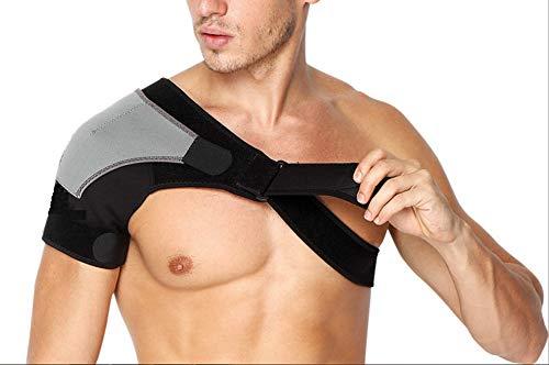 TIMA TIMA Shoulder Support Double Lock Neoprene Adjustable Stretch Strap Brace Support Medical Posture Compression Shoulder Pad, Black & Grey, Universal, 1 Unit