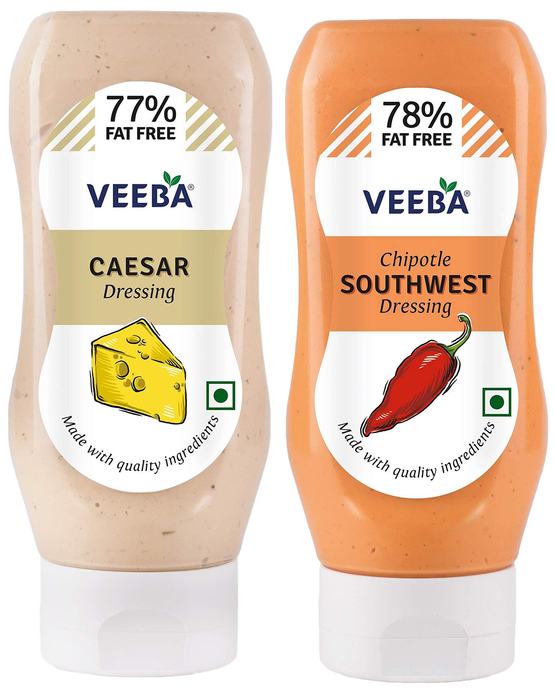VEEBA Veeba Salad Dressings Caesar 77% Fat Free, 300g and Veeba Chipotle Southwest Salad Dressing, 300g