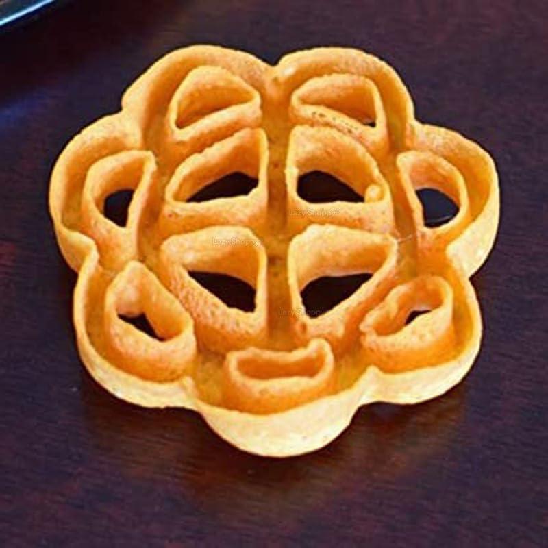 Lazy Shoppy Lazy Shoppy Achappam | Rose Cookies | Achu Murukku | Home Made Snacks | | Murukku | | (10 Achu Murukku in Each Packet) | Fried Cookies | South Indian Snacks (Pack of 3)