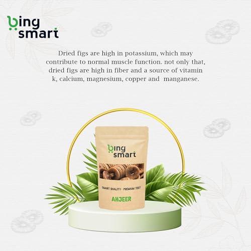 BING SMART BING SMART Premium Dried Figs (Anjeer), 500 Grams/Rich in Iron, Fiber and Vitamins/Premium Dried Figs Medium Size/Pack Of 1