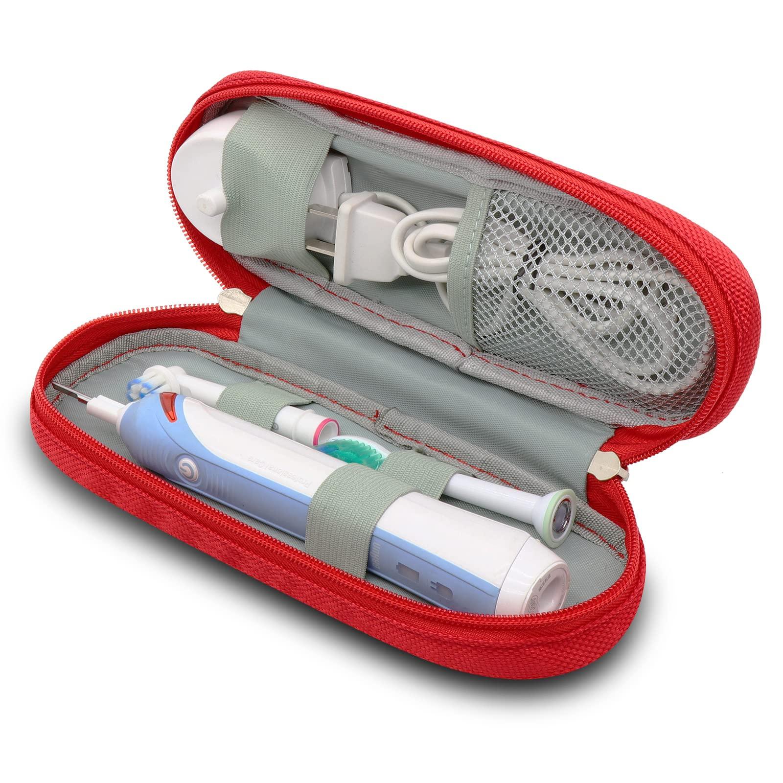 Mijibisu Toothbrush Travel Case for Oral-B Pro 500/600/650/1000/1500/2000/3000/3500/5500/Pro-Health,Genius X Limited/6000/7000/7500/8000/9600,Smart 1500/3000/5000,Vitality Dual Clean.(Case Only) Red