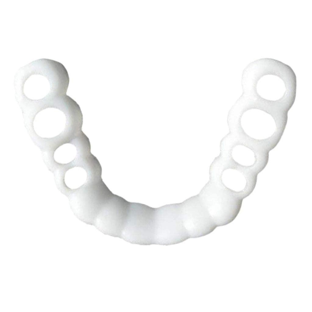 COMBR COMBR Silicone Upper/Lower False Teeth Dental Veneers Dentures Fake Tooth Upper