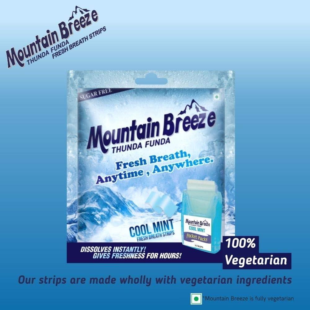Mountain Breeze Mountain Breeze Oral Hygiene Mouth Freshener Sugar Free Coolmint Flavoured Breath Strips (18 Strips each Cassatte) - Pack of 1(12 Cassette).
