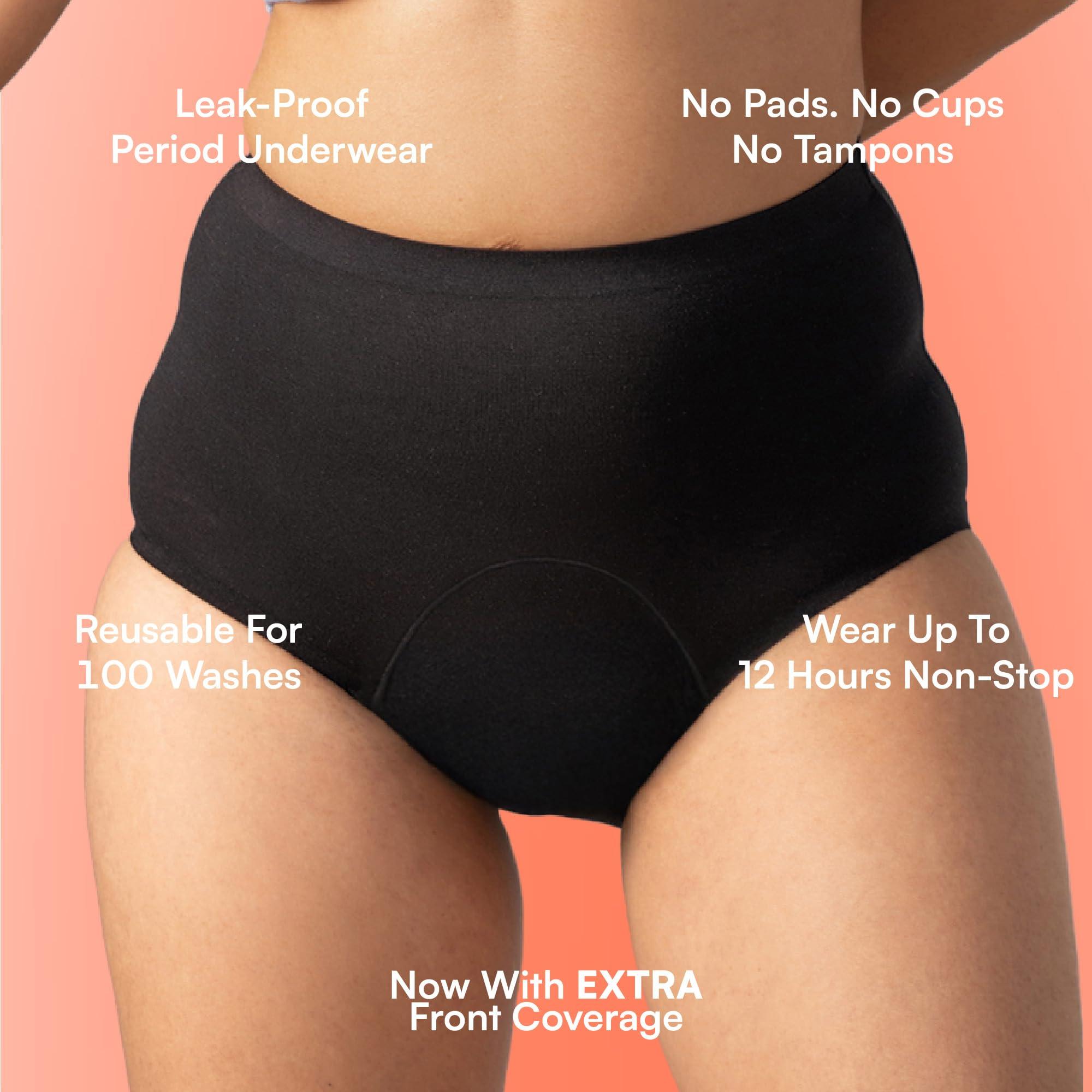 Mahina Mahina Oh So Soft Period Panty for Women & Girls | Modal | Black | High-Rise | Super Heavy Flow Type | Reusable | Leak-Proof | No Pads | Comfy & Super Absorbent | Stain & Rash-Free | Pack of 1