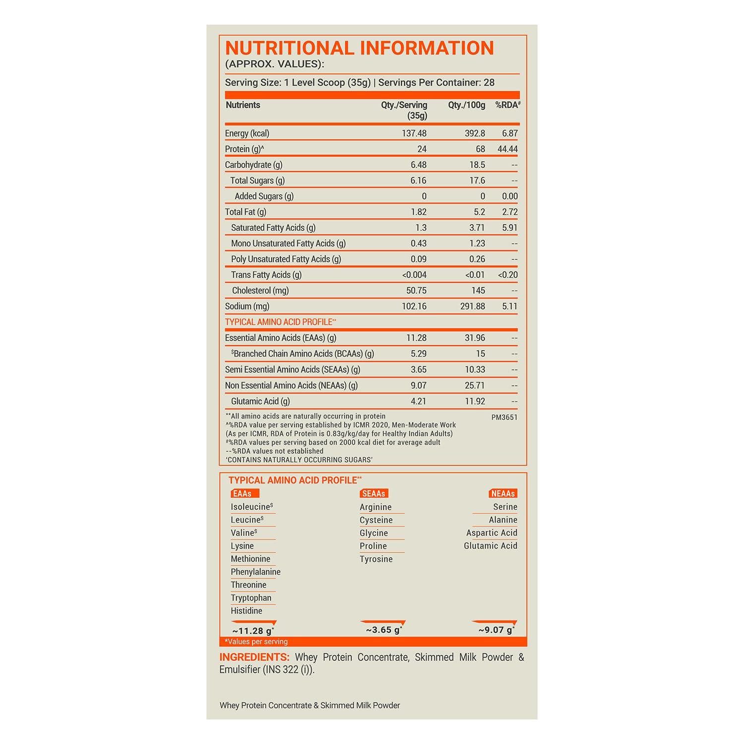 FUELONE FUELONE Raw Whey Protein (Unflavoured, 1kg / 2.2lbs) | 24g Protein