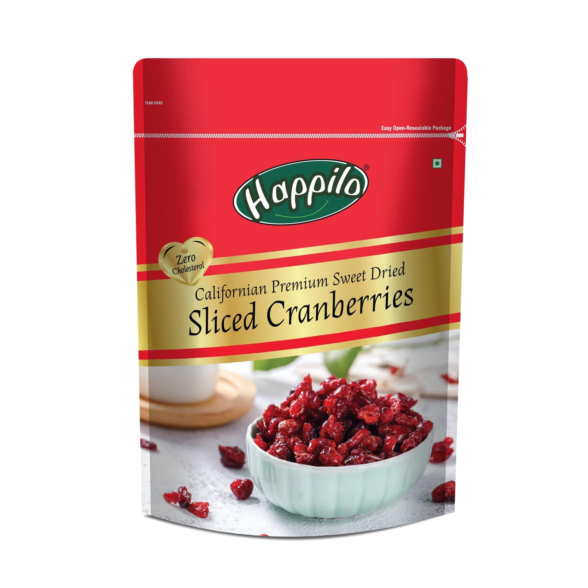 Happilo Happilo Premium Afghani Anjeer,Dried,200g & Premium Californian Dried and Sweet Sliced Cranberries, 200 g