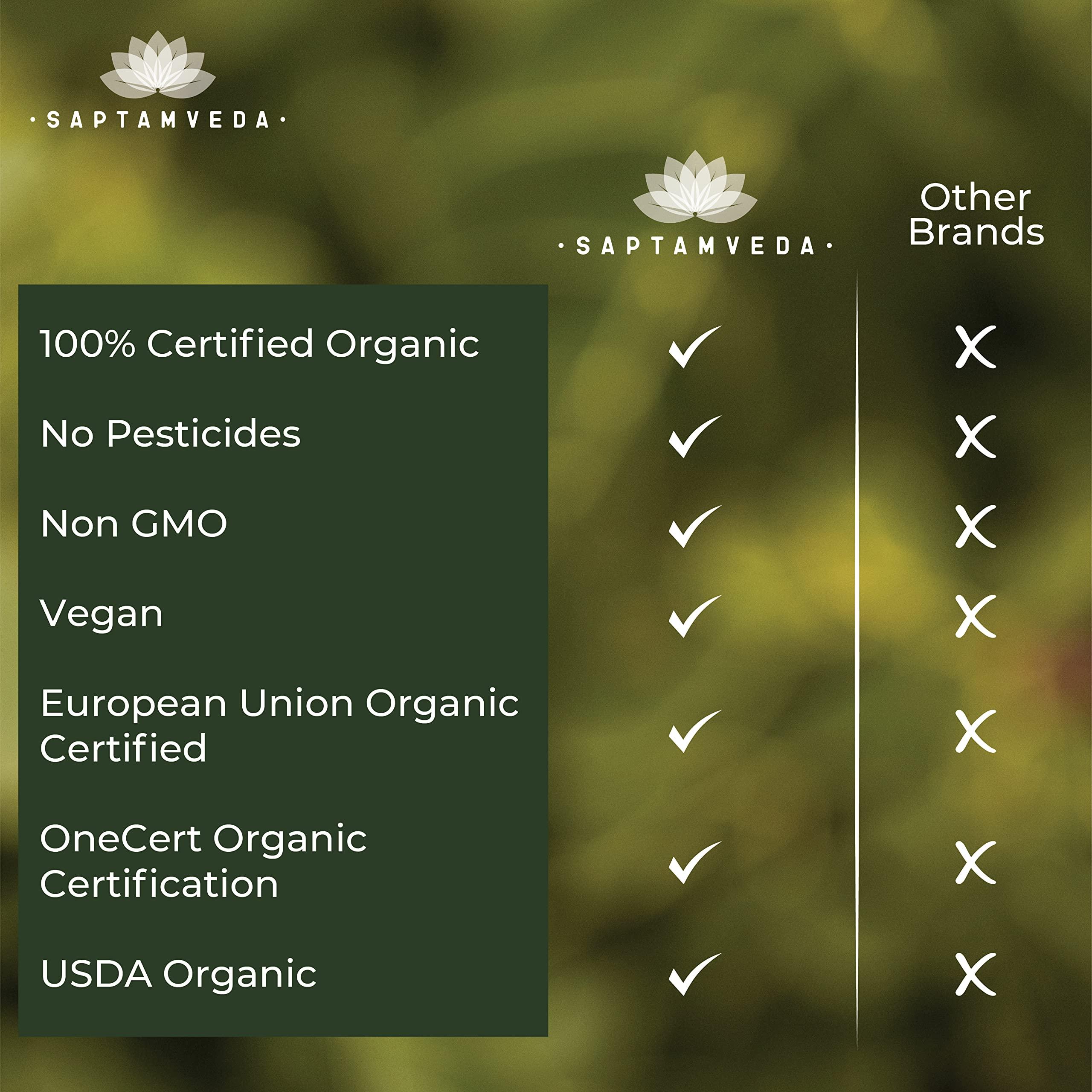 SAPTAMVEDA SAPTAMVEDA Organic Moringa Tablets, Drumstick Leaf Tablets 120 Tablets, 500mg each | 100% Organic