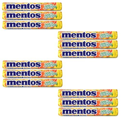 Astonished Retail Mentos Chewy Mint Candy Roll, Peach And Orange Mix Flavour Pack Of 12, (12x29g)