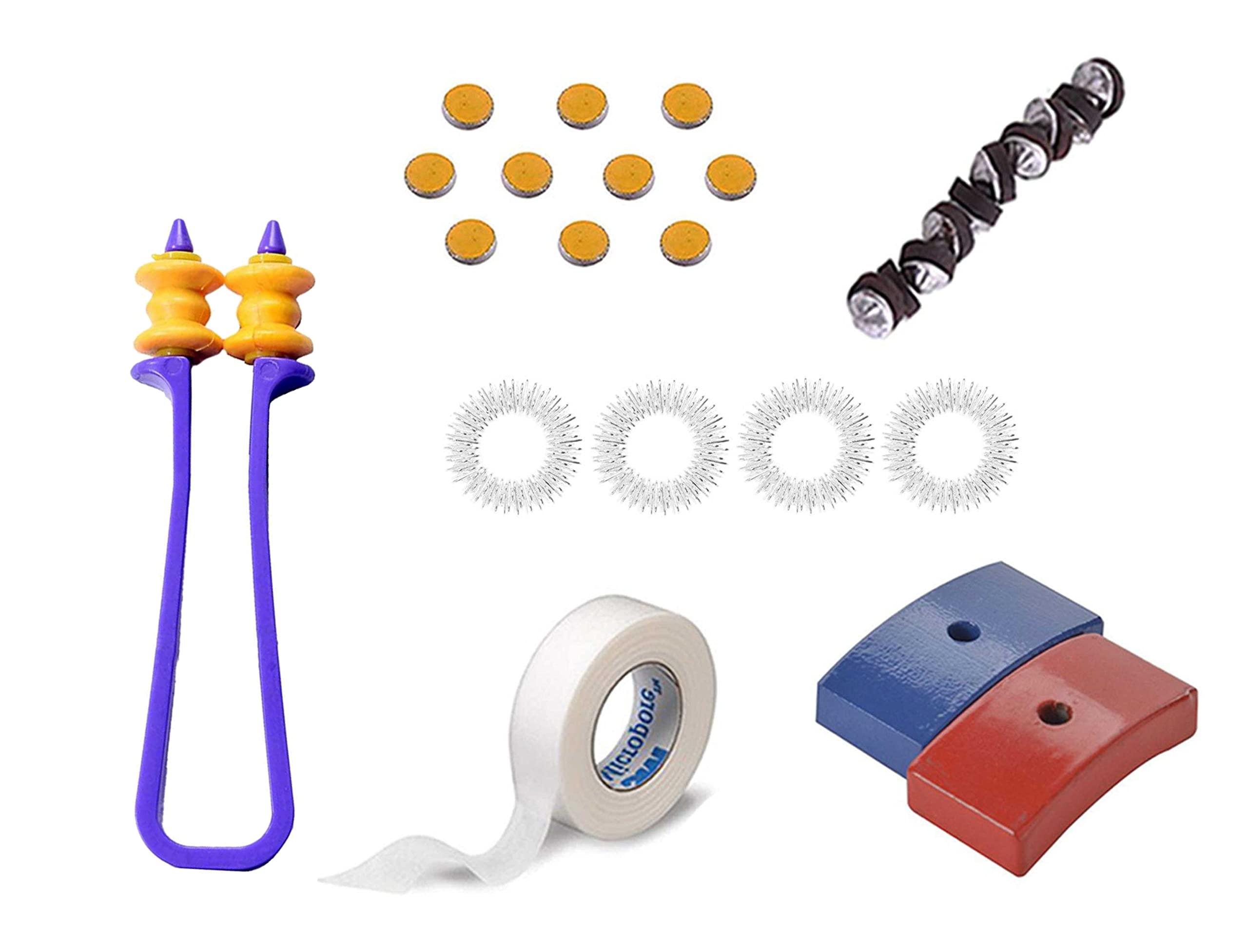 NETCLUB NETCLUB MS448 Acupressure Magnet Therapy Tools Combo sujok therapy Set Byol, Star, ENT Magnets & Sujok Finger Ring & Finger care massager & Paper Tape (Pack of 6)