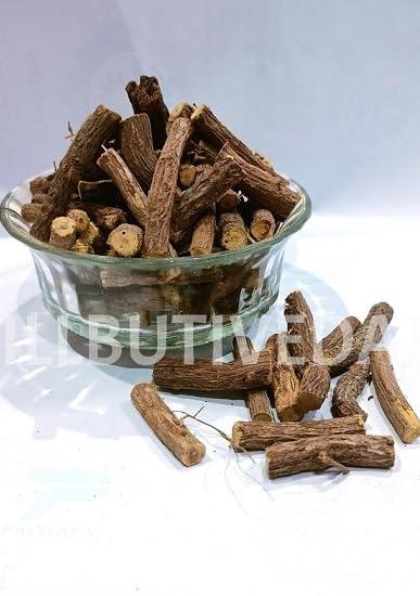 Hillbutiveda Bulky Trade Mulethi Stick For Eating - yashtimadhu/Licorice Roots Organic for Throat (400)