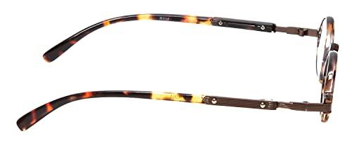 Calabria Calabria R314 Vintage Professor Oval Reading Glasses Incredibly Lightweight, Tortoise, Medium