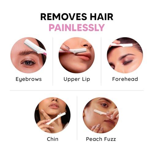 LetsShave LetsShave Evior Reusable Face Razor for Women Facial Hair- 3 Razors | Instant & Painless Hair Removal | For Eyebrows, Upper Lip, Forehead, Peach Fuzz, Chin and Sideburns | Dermaplaning Tool