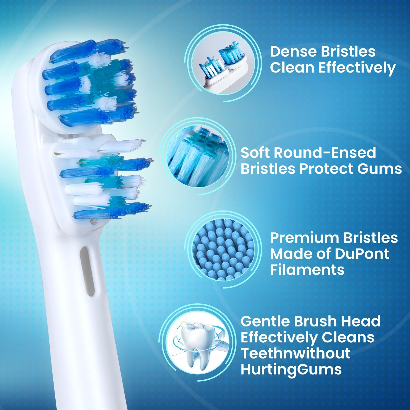 VWONST Replacement Brush Heads Compatible with Oral B- Double Clean Design, Double Clean Brush Heads, Compatible with Braun Oral-B Dual Clean Electric Toothbrush - Pack of 4