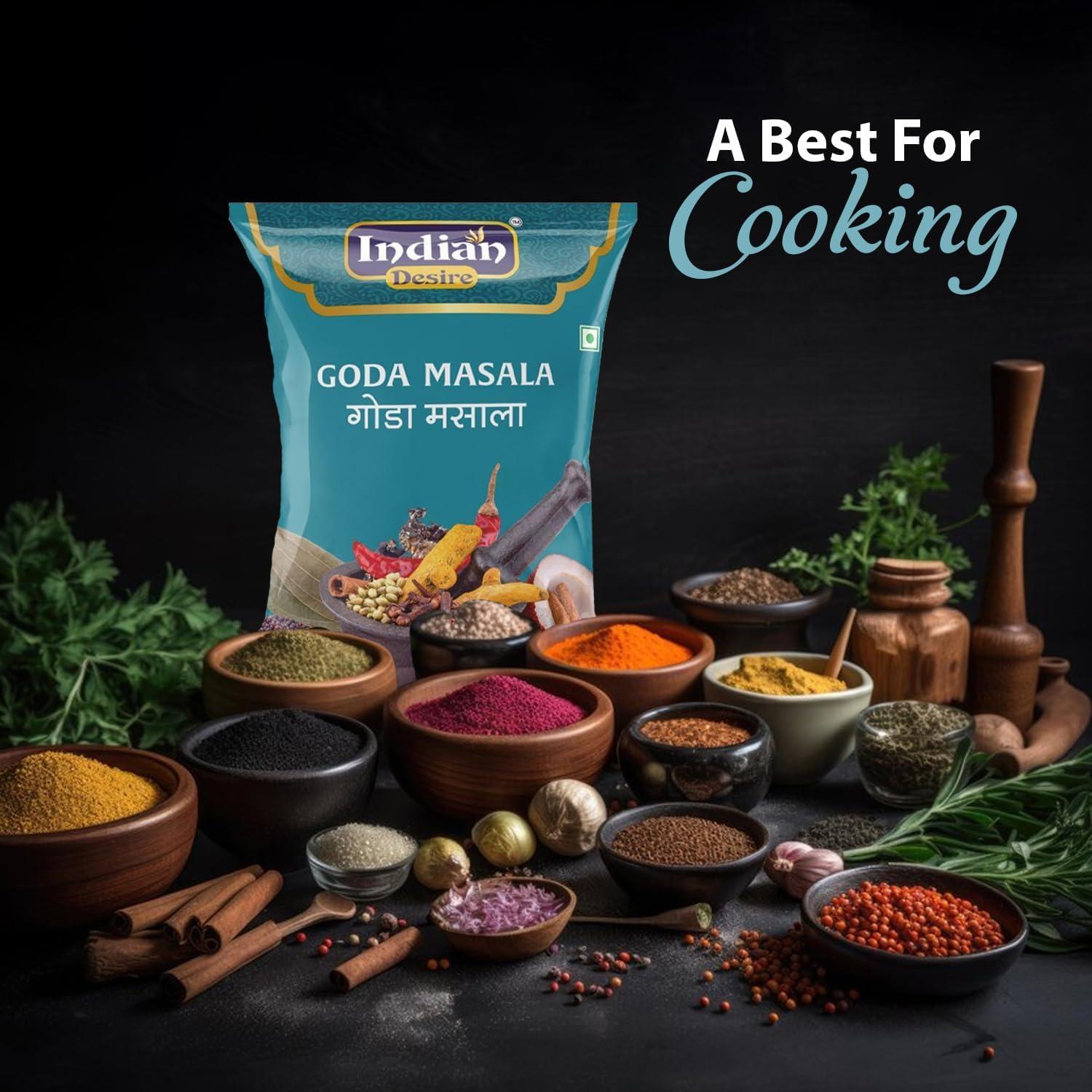 Indian Desire Indian Desire Goda Masala Authentic & Homemade Artisanally crafted Goda Masala Powder Vegetable Masala | for Healthy Cooking | Ready to Cook | Pure & Hygiene | Spice Mix (200g,Pack of 4)