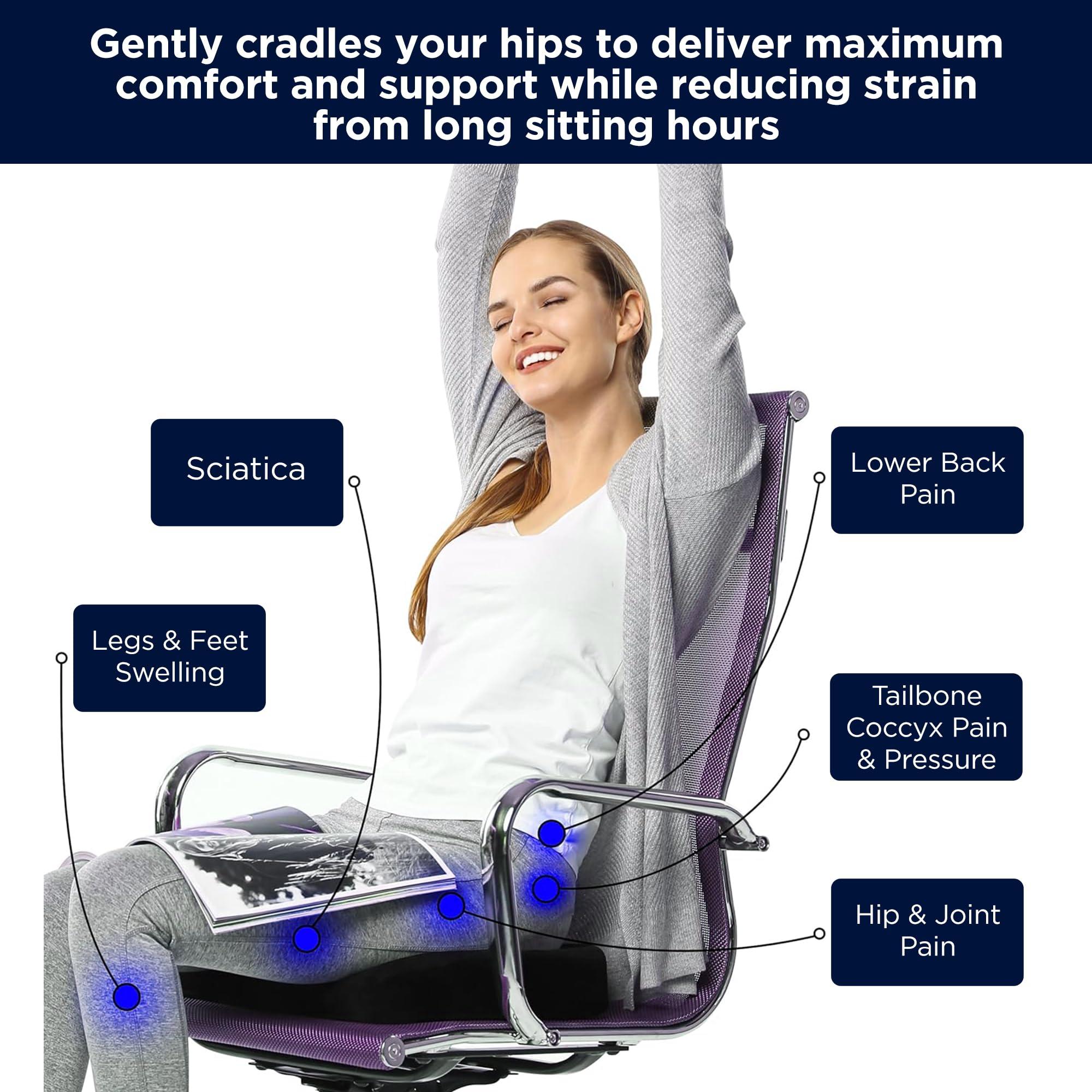 Dr Trust Dr Trust (USA Non-Slip Orthopedic Coccyx Seat Cushion for Tailbone & Sciatica Pain Relief Hip Support