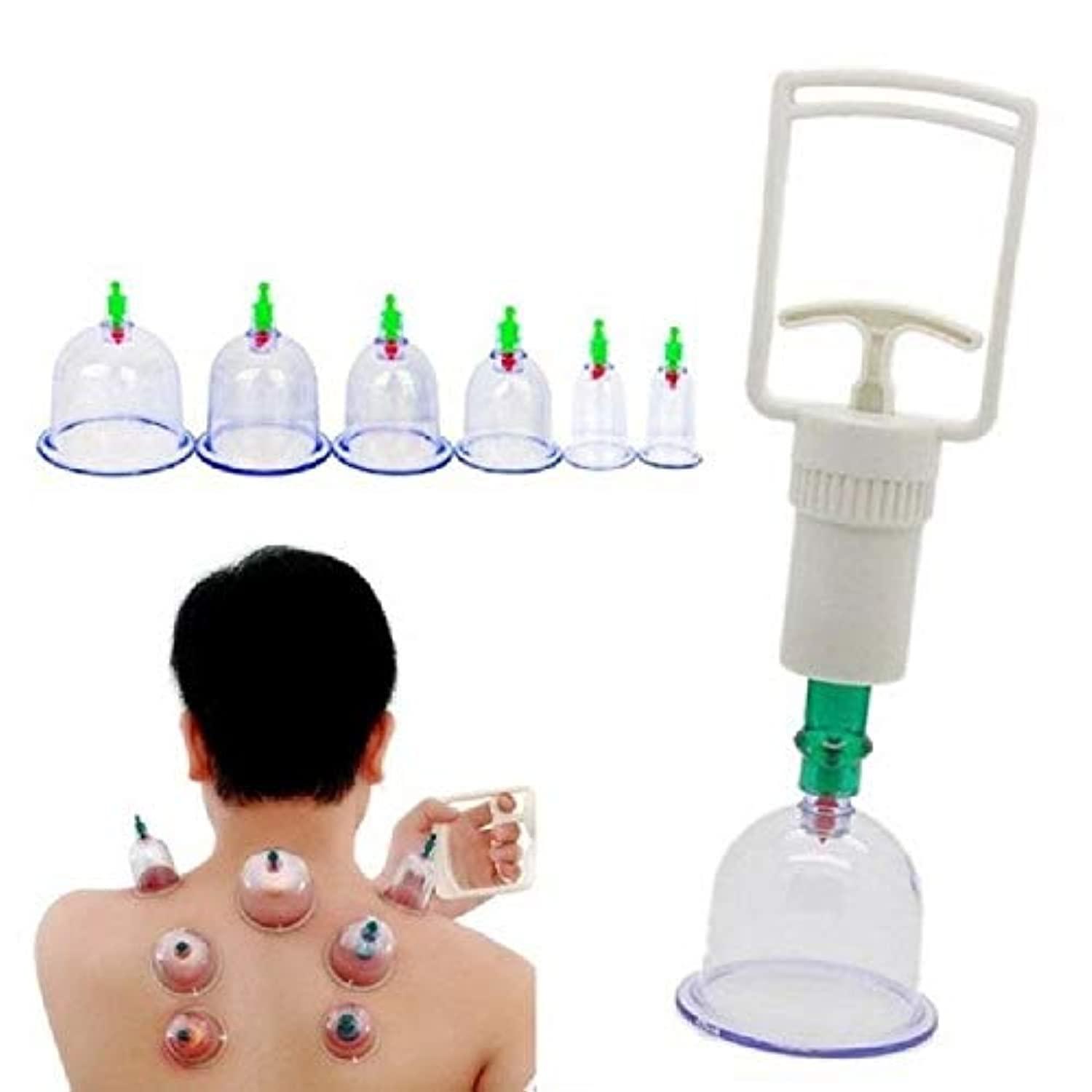 Acupressure India Acupressure India® Plastic Therapy-Cupping Medicine Magnet Pull Out Vacuum Apparatus (White) - Pack of 6