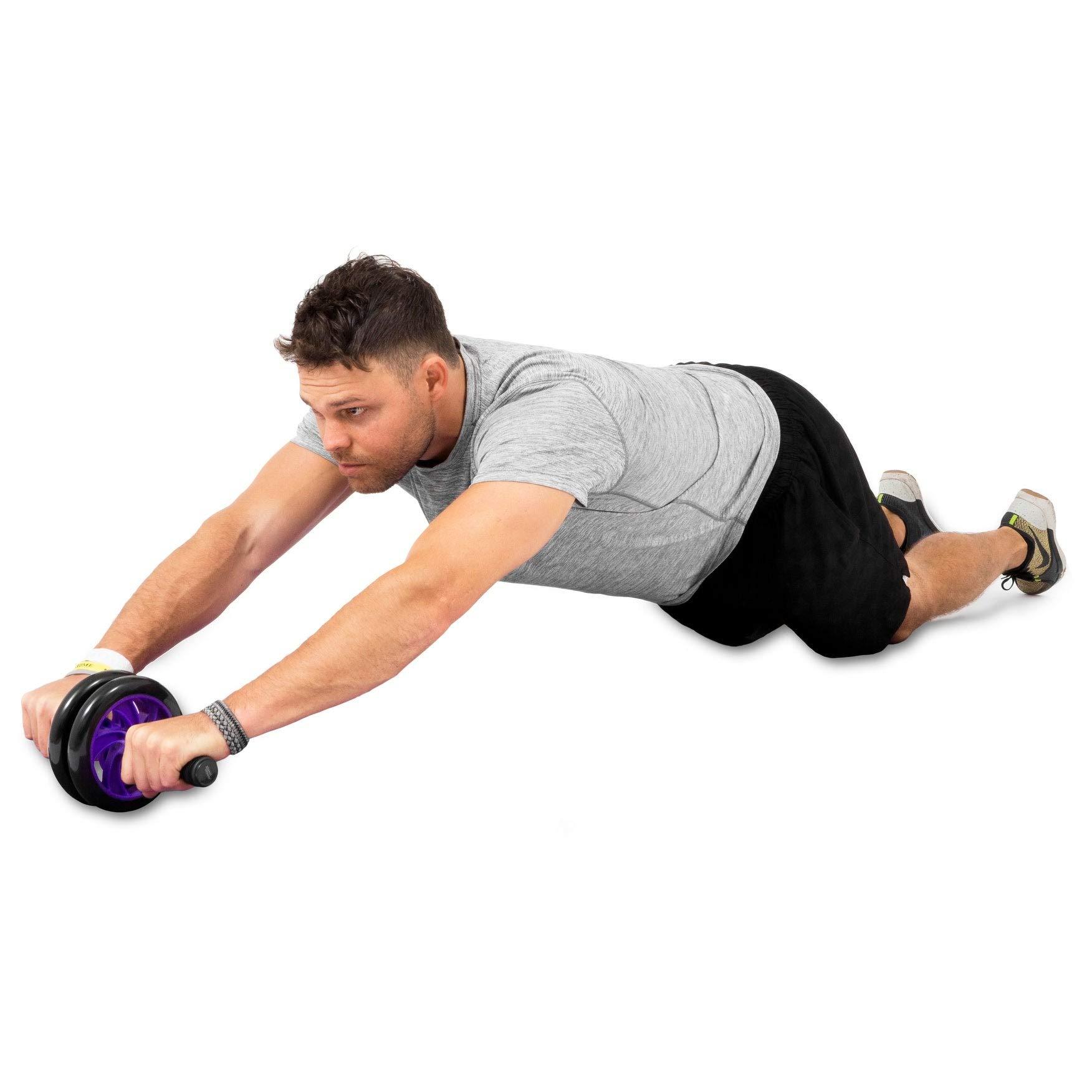 CPEX CPEX Portable 2 Wheel Comfortable Non-Slip Steel/Plastic Handles Abdominal Exercise Roller Exercise Tool Fitness Equipment with Pad