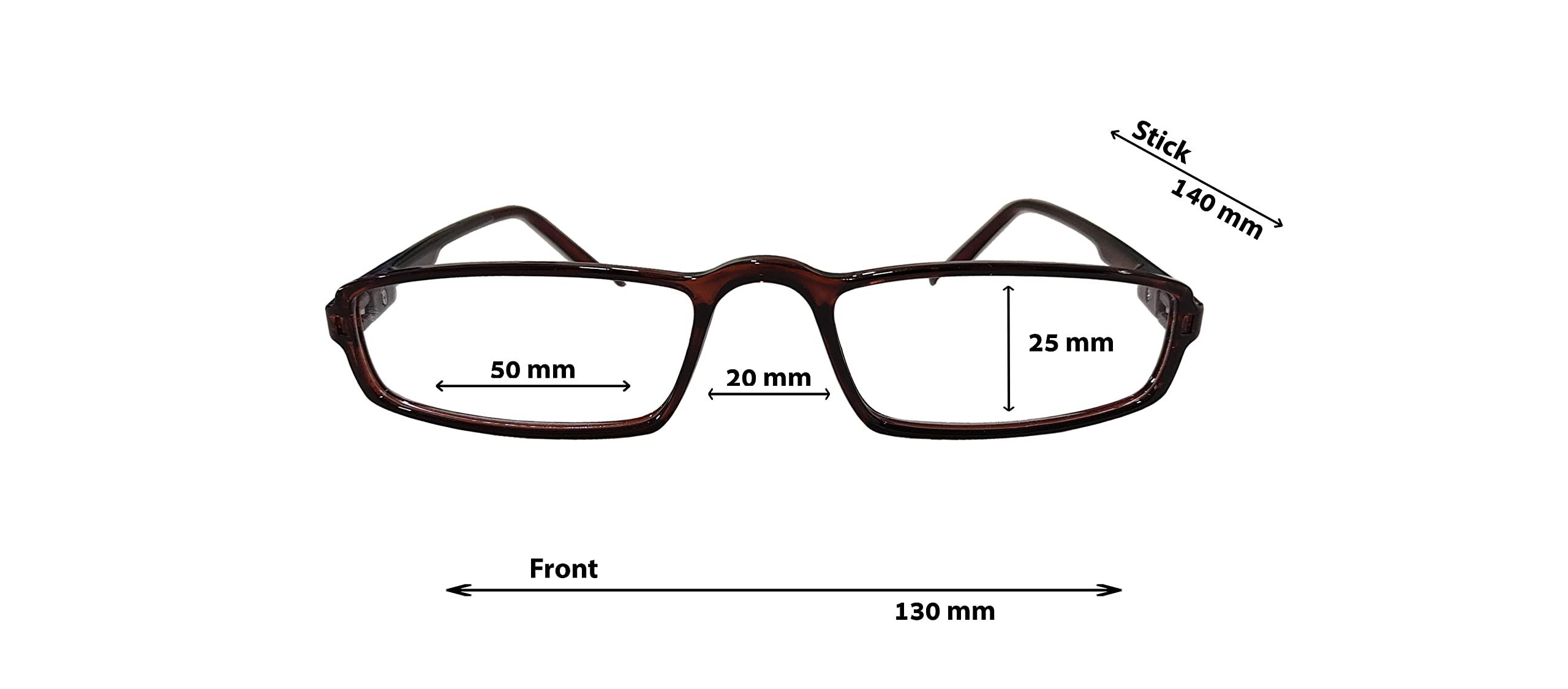 N Specs N Specs near reading glasses for men & women rectangle red colored tr half frame with unbreakble fiber glasses (+1.00)