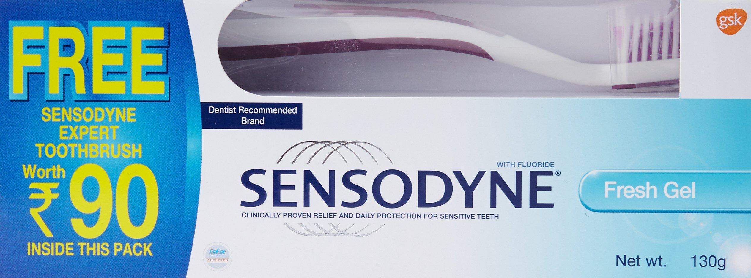 Sensodyne Sensodyne Sensitive Toothpaste Fresh Gel - 130 g plus free Sensodyne Expert sensitive Toothbrush