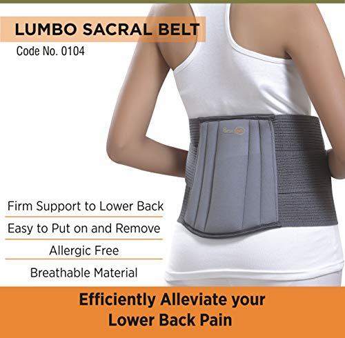 Braceon Brace on. Pain off Braceon Lumbo Sacral Belt | Lumbar Sacral Belt | Lumbo Support Belt for Back Pain | LS Support Belt for Women & Men | Lower Back Pain Relief Adjustable Straps Belt (Medium)