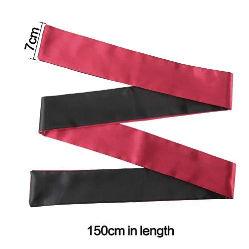 FORMANDO FORMANDO 2 Pack Sleeping Mask Satin Eye Mask Blindfold, 150 cm (Black Red)