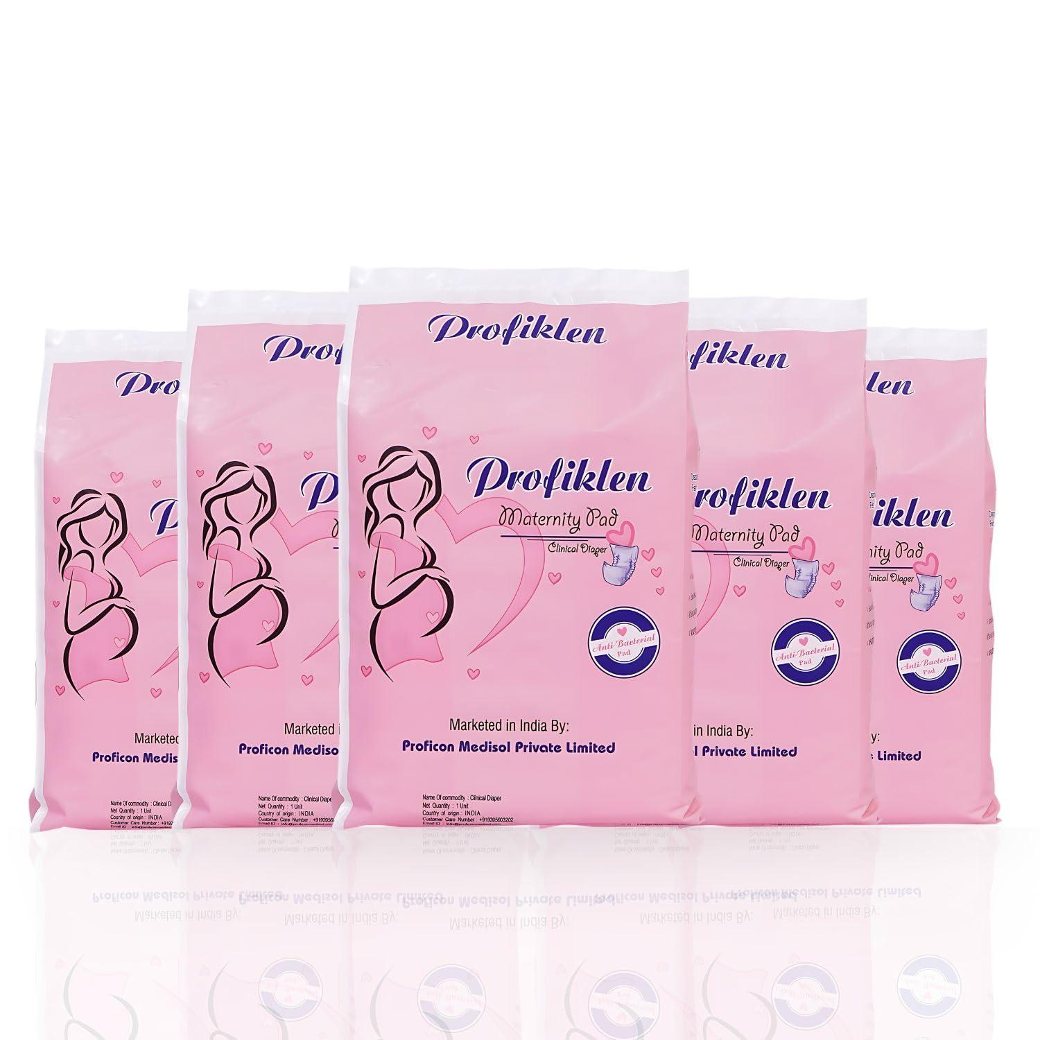 Profiklen Profiklen Maternity Pads for Women Super Absorption | Pads for After-Delivery | Maternity Pads for Heavy Flow Periods | Disposable Period Panties for Women Leak Proof - Pack Of 5 (5 Pads/Pack) - XXL