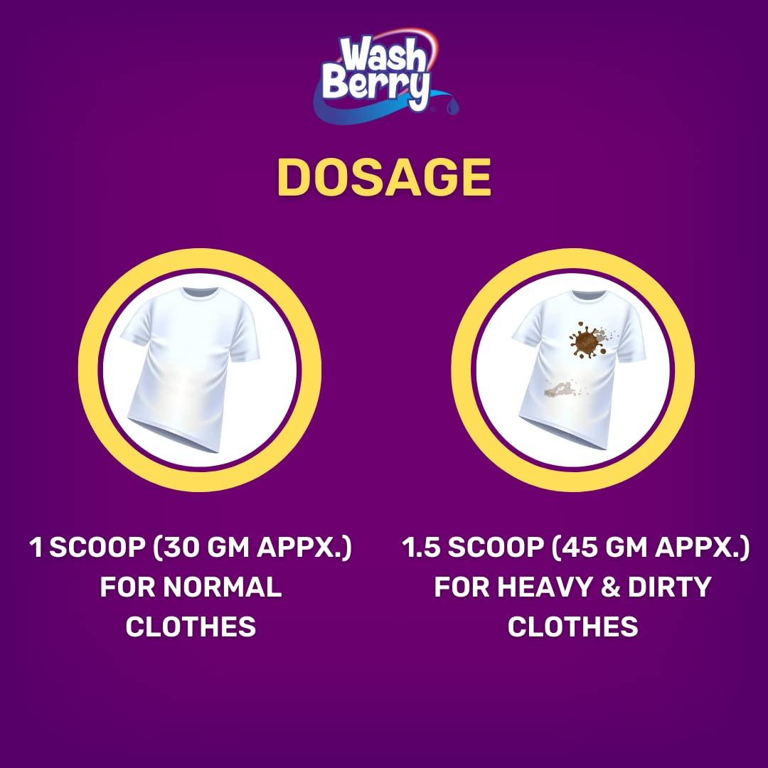 WashBerry WashBerry Matic Front Load & Top Load Detergent Washing Powder With Advance Formula (3 Kg With 1 Kg Free), Pack of 1