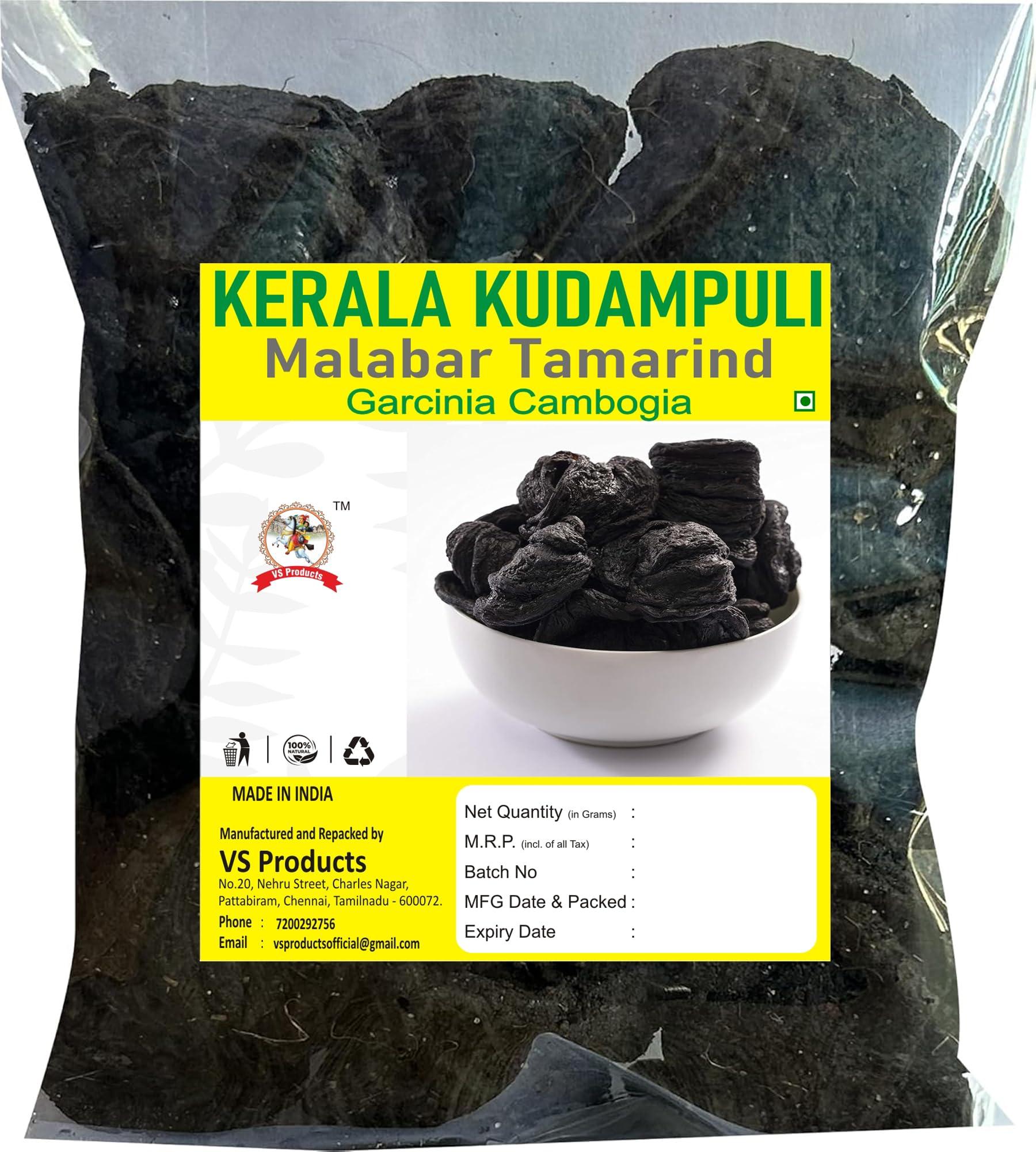 VS Products VS Products Kudampuli, 800g, Malabar Tamarind, Brindle Berry, Gracinia Cambogia, Gambooge, Goraka, (Pack of 8 X 100gm)